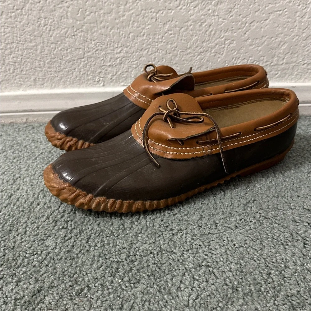 Vintage Sorel Pow-Wow Duck Boots Shoes Leather Rubber Made in Canada Mens 10